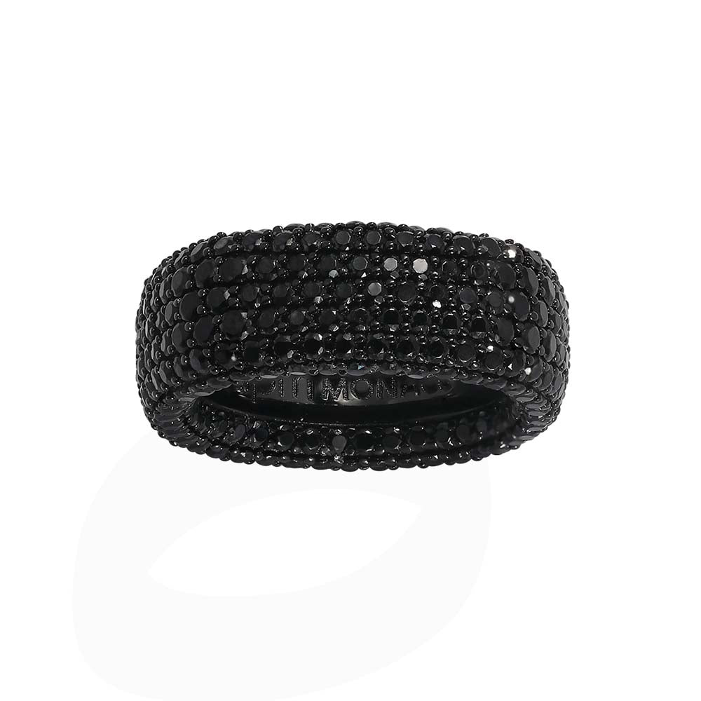 Black Chunky Pav Ring APM Monaco