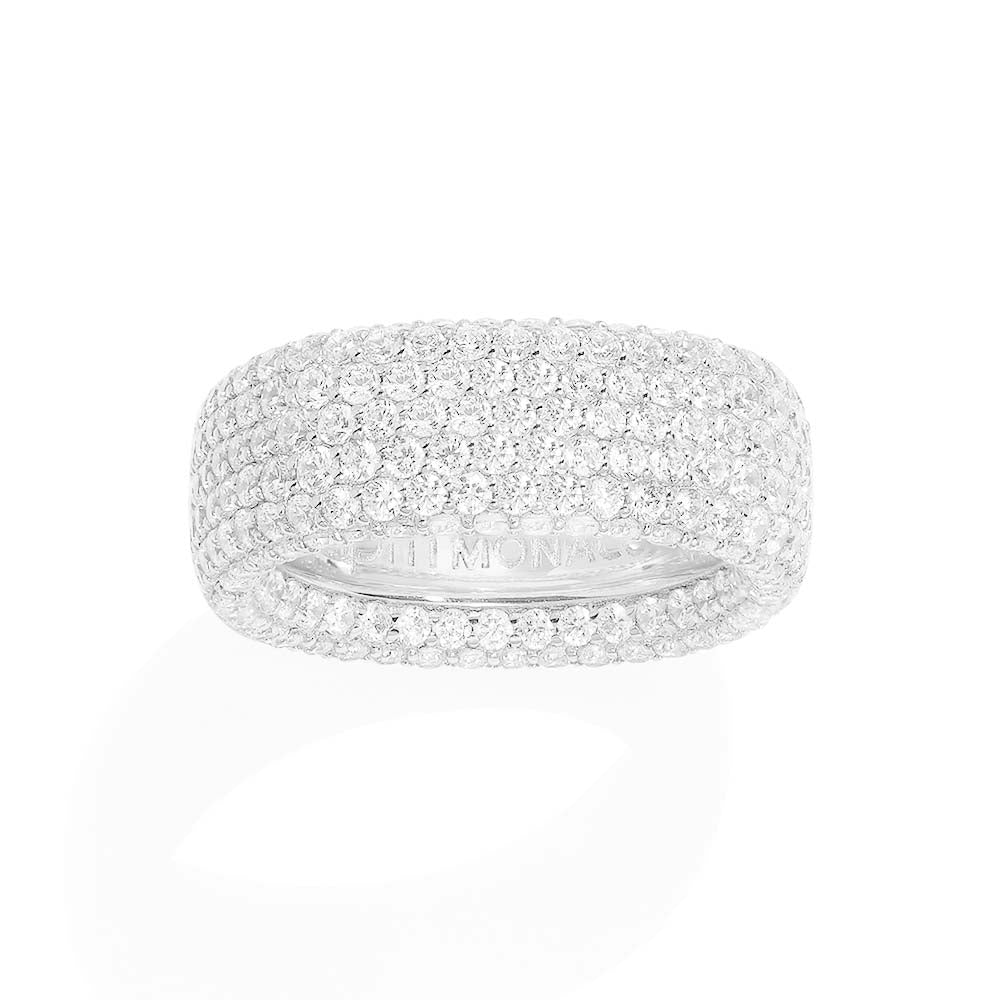 APM Monaco Chunky Pavé Embellished Ring - Farfetch