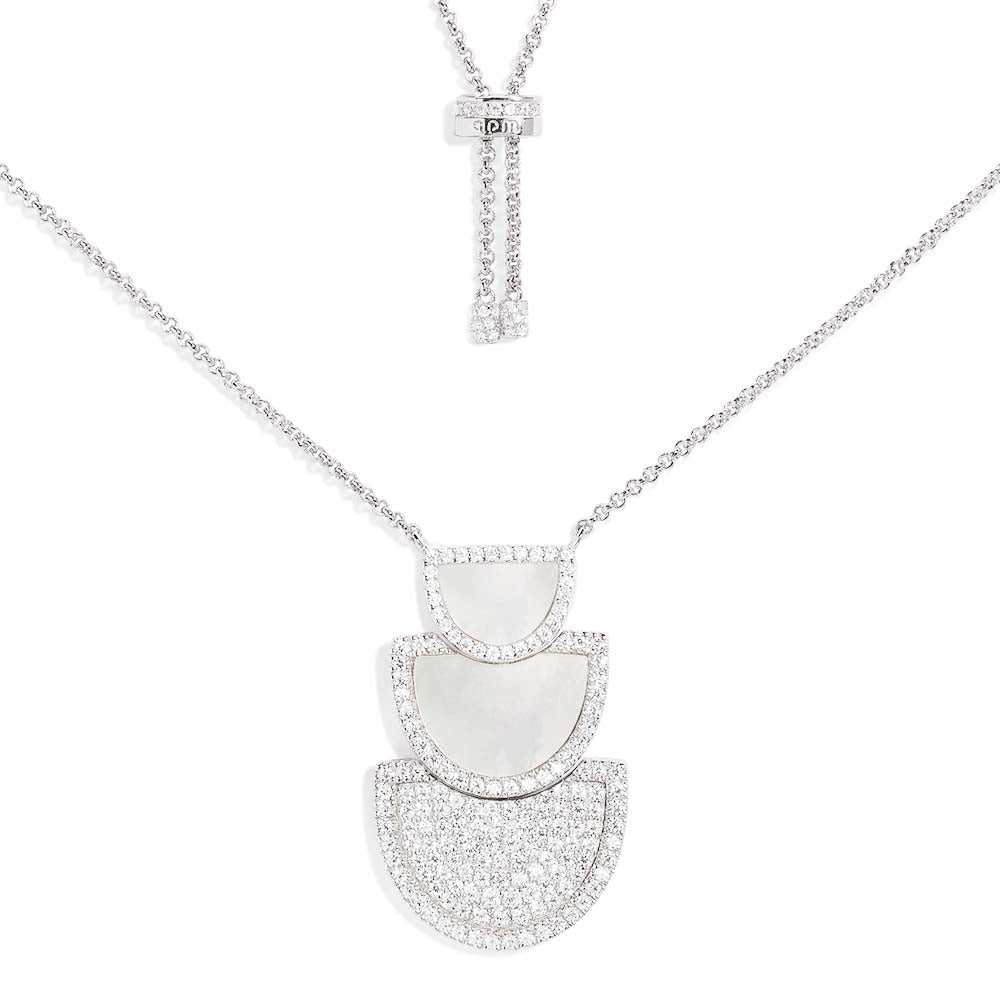 Half Moon Adjustable Necklace with Nacre APM Monaco