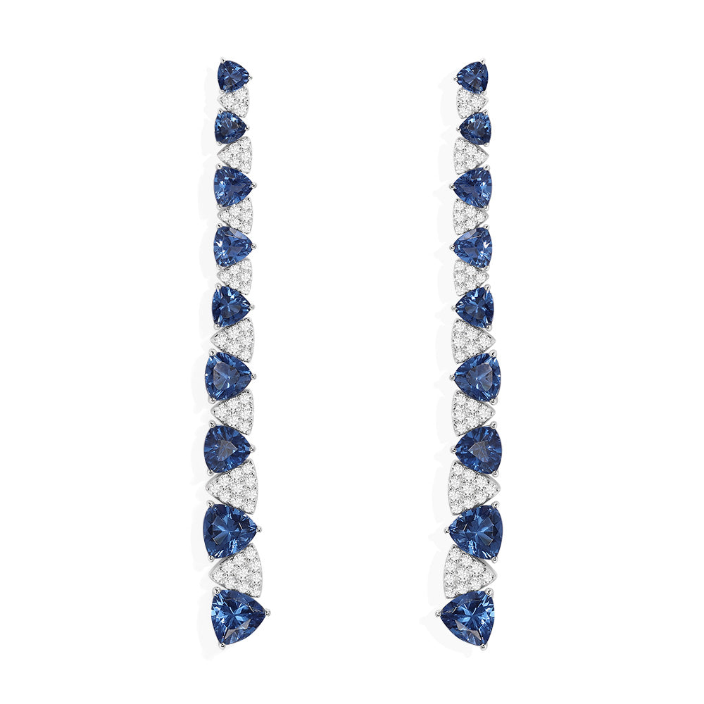 Diamond linear online drop earrings