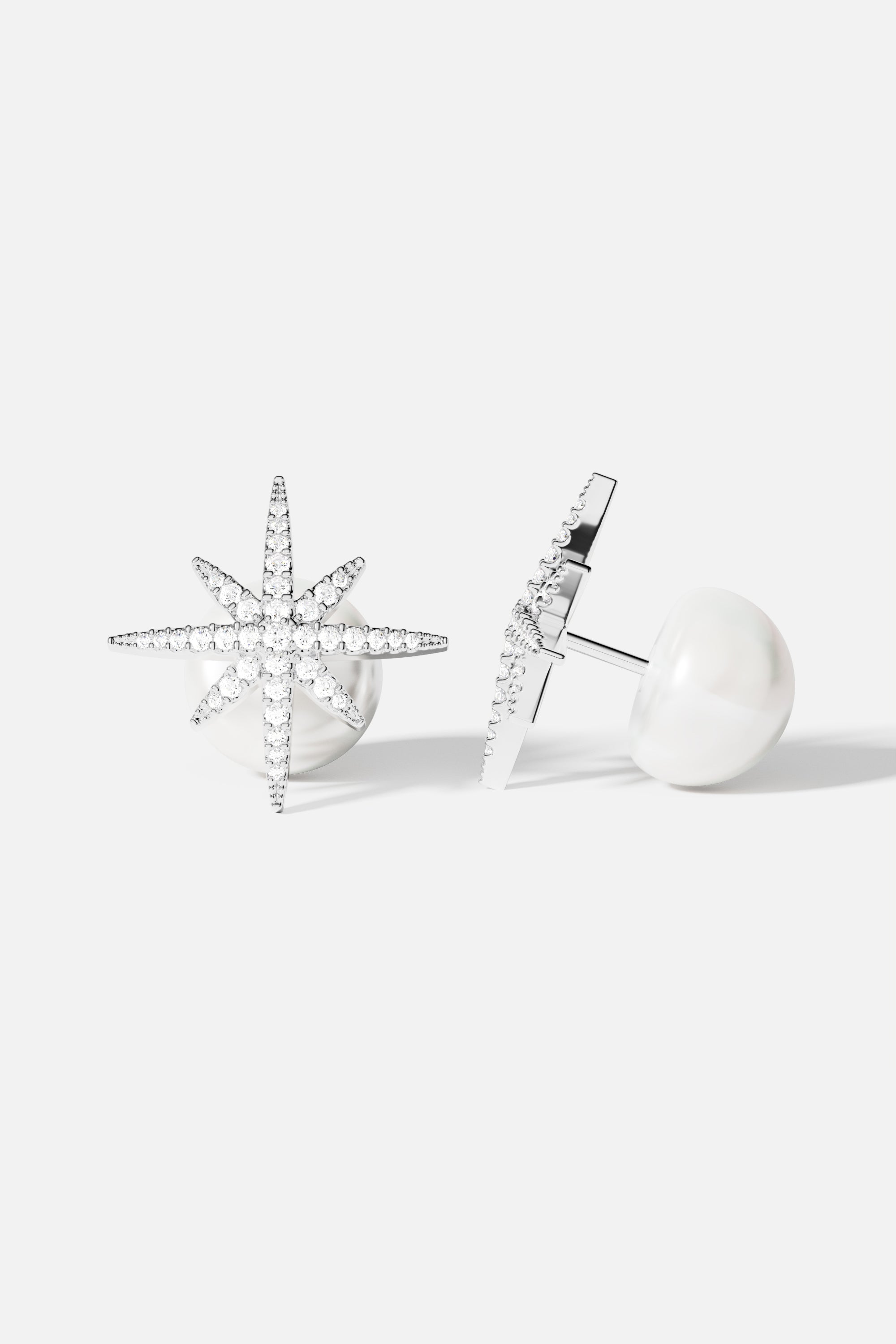 Météorites Silver Stud Earrings with Pearl | APM Monaco