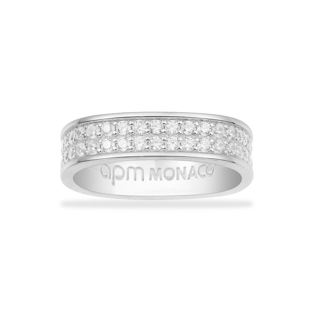 Chunky Pav Ring Silver APM Monaco