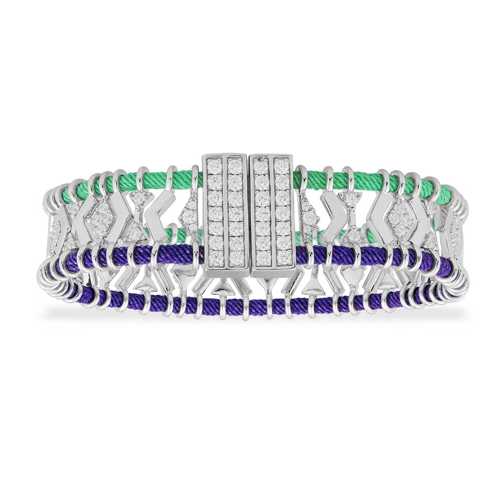 Batik Green Purple Bracelet in silver APM Monaco