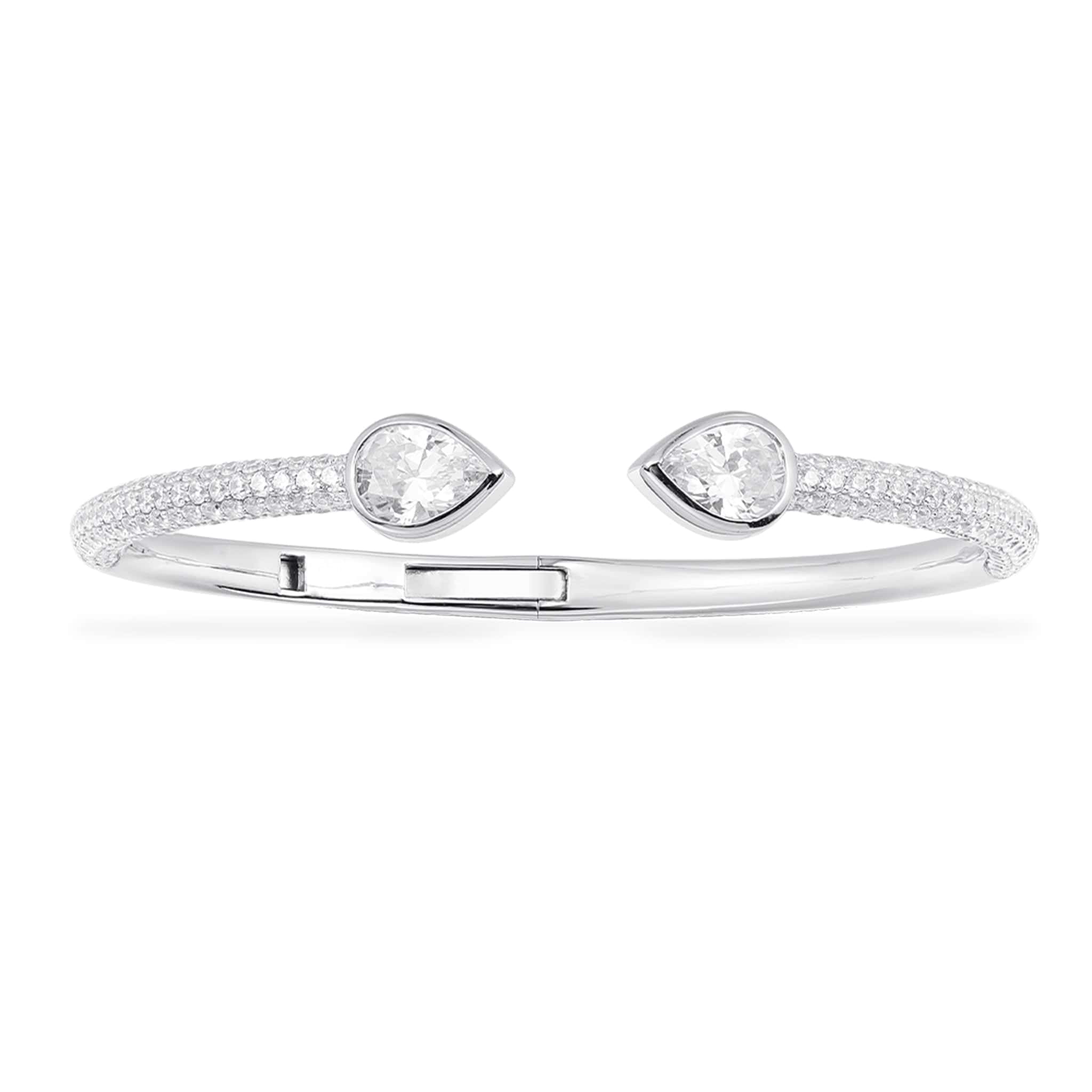 Open Pear Cuff Silver Apm Monaco