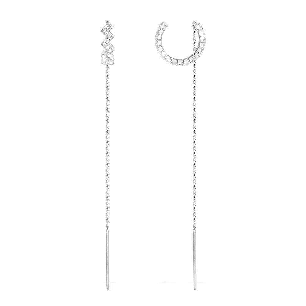 Up And Down Drop Ear cuff with Chain APM Monaco