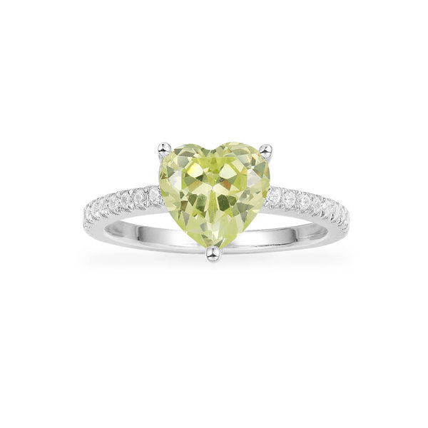 Green Heart Ring Silver APM Monaco