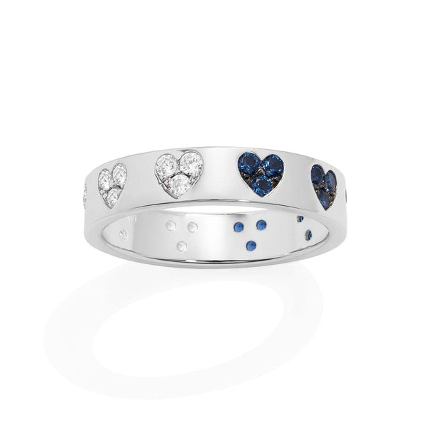 Blue White Heart Ring APM Monaco