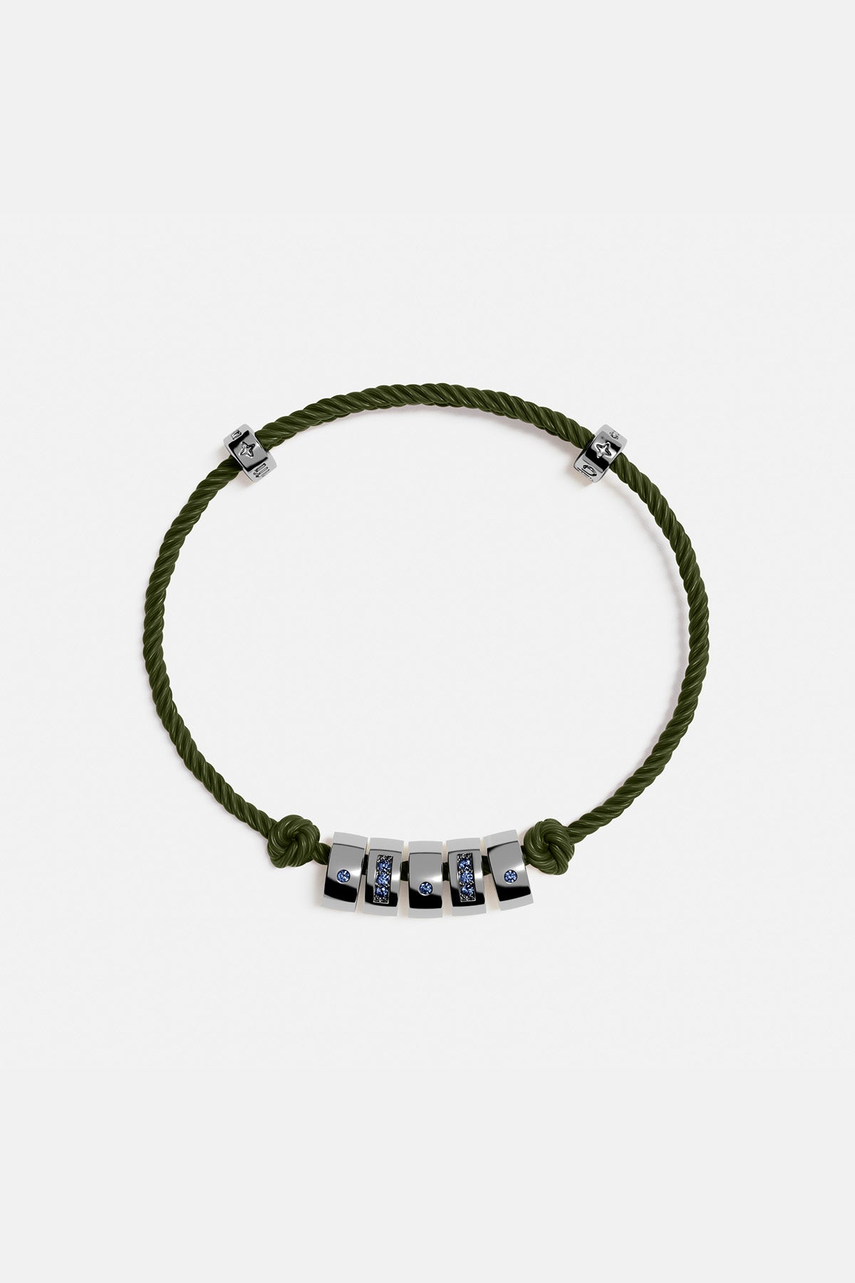 APM Monaco Smile Morse Code Nylon Adjustable Bracelet in Silver