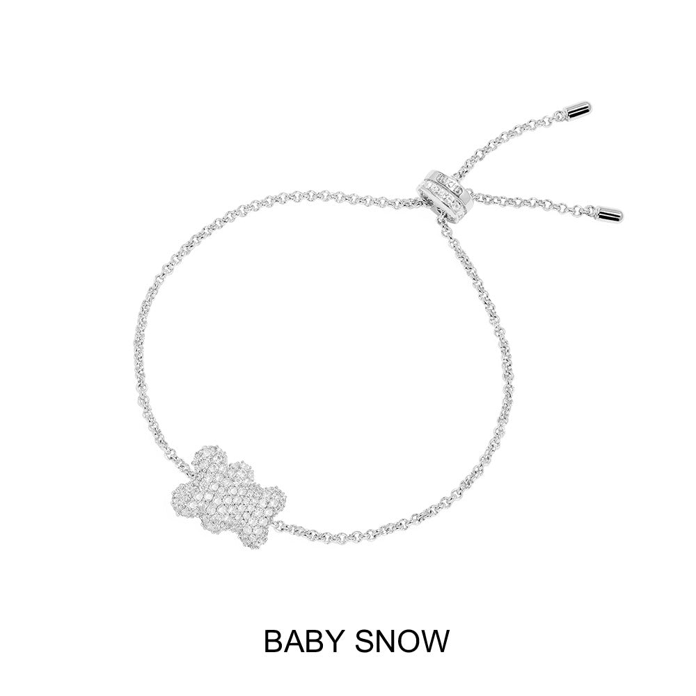 Bracelet Ajustable Yummy Bear Baby Snow - argent