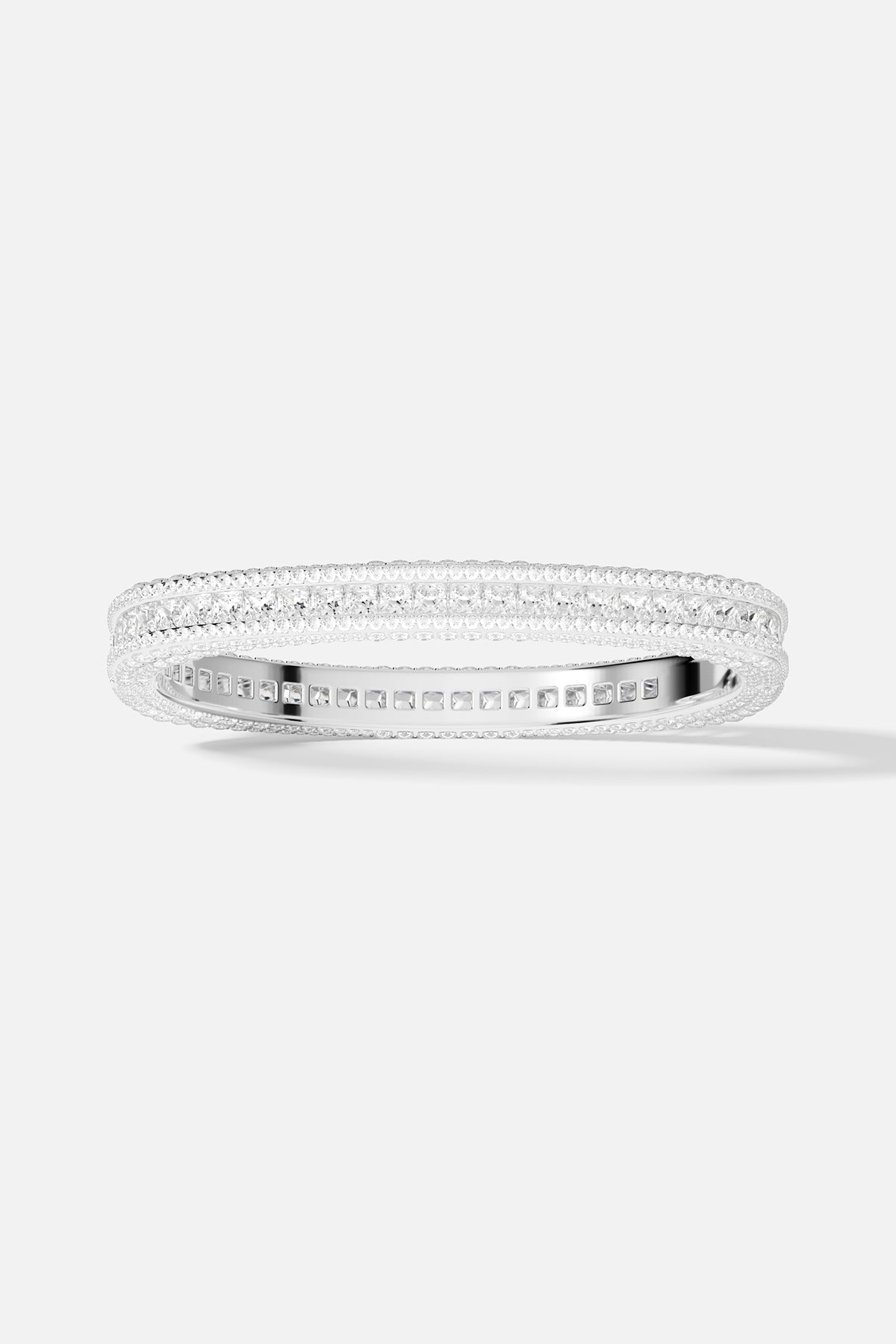 APM Monaco Pavé Bangle in Silver