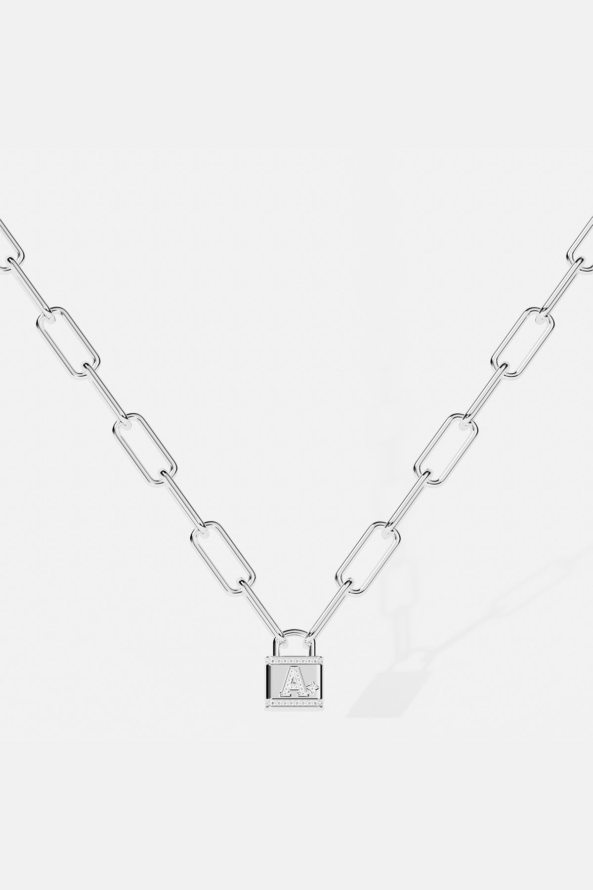 Schloss-Halskette mit dem Buchstaben – Silber