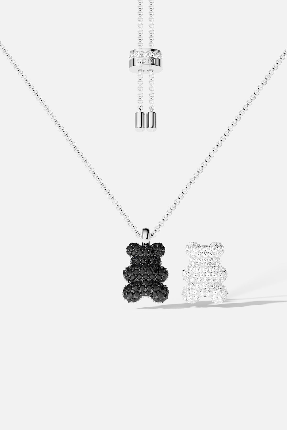 APM Monaco Baby Mood Yummy Bear Adjustable Necklace in Silver