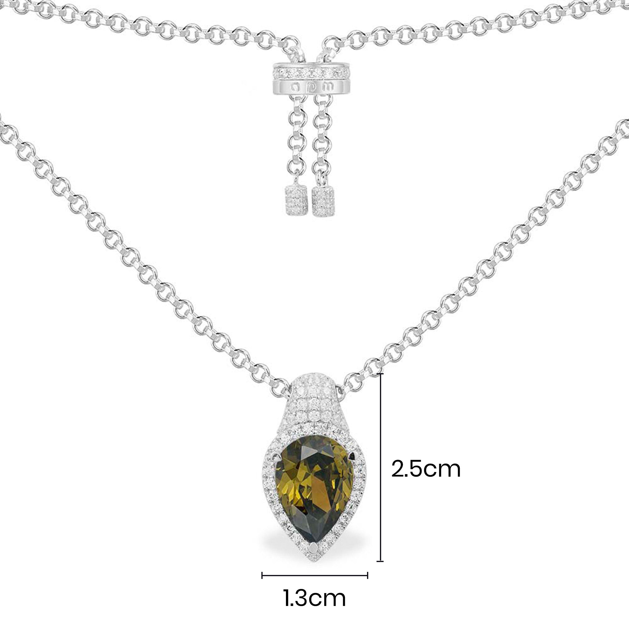 Khaki Pear Adjustable Necklace - APM Monaco