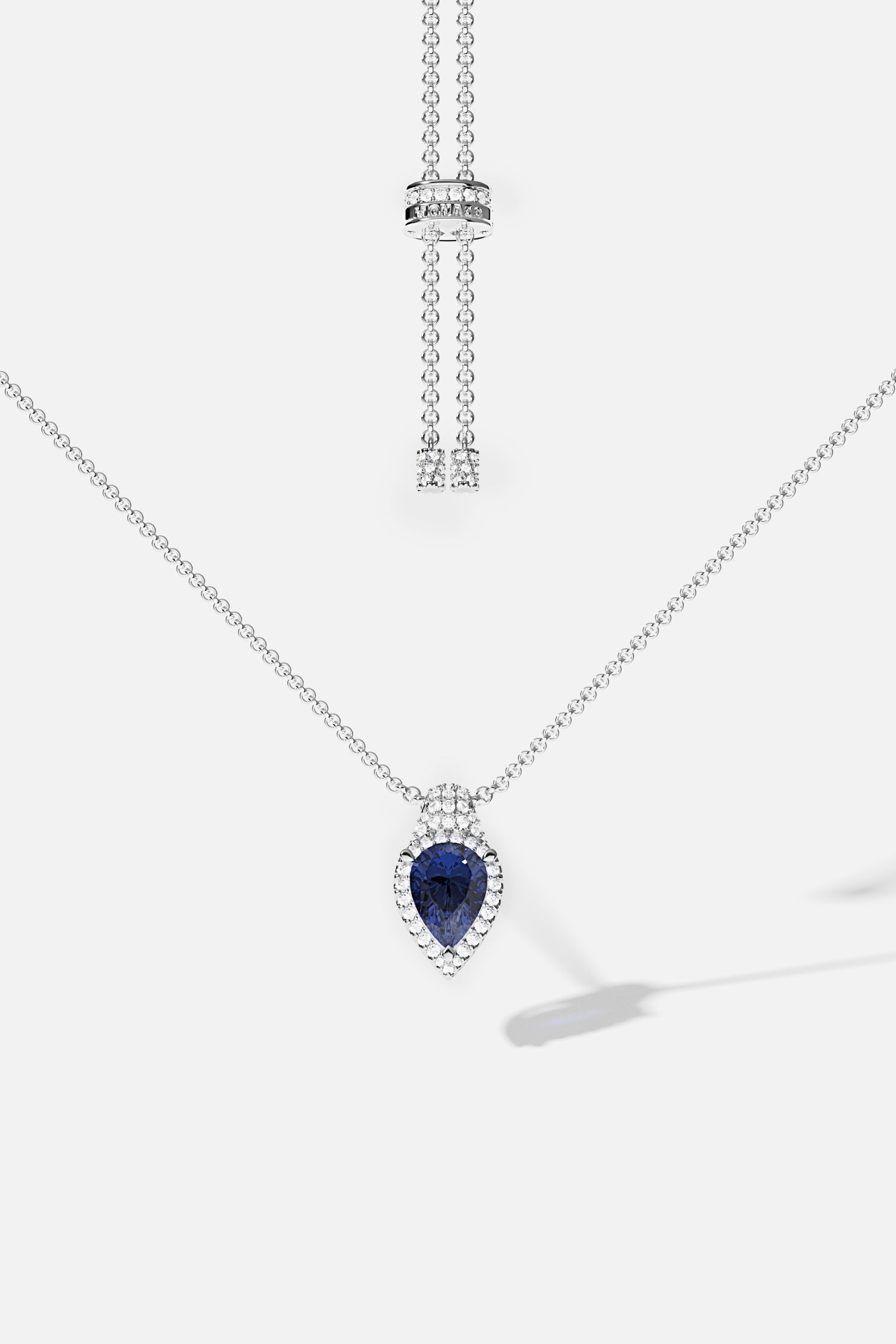 Collana regolabile pera blu