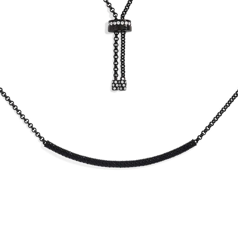 Black Pavé Adjustable Necklace - APM Monaco