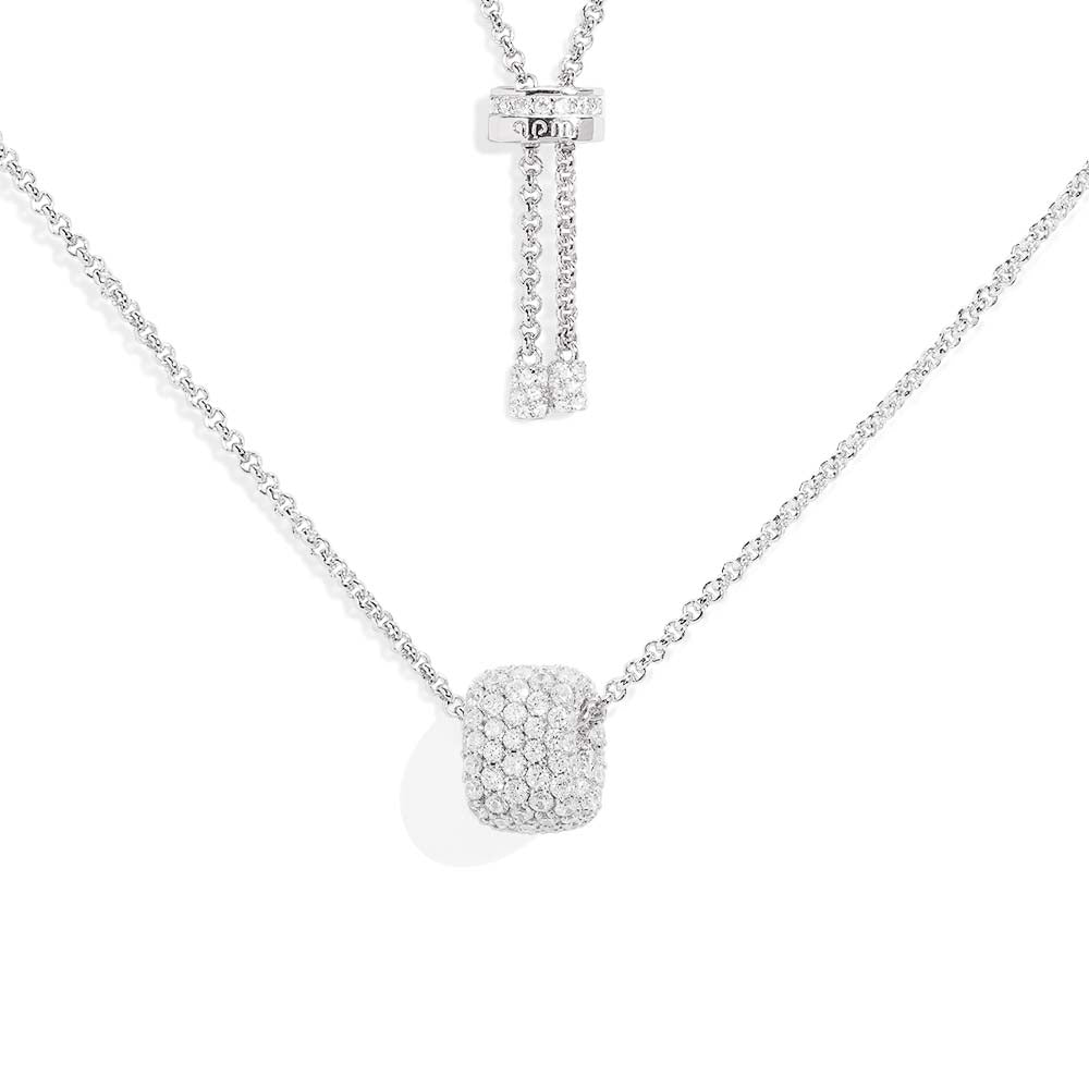Adjustable Necklace with Pavé Ring - APM Monaco