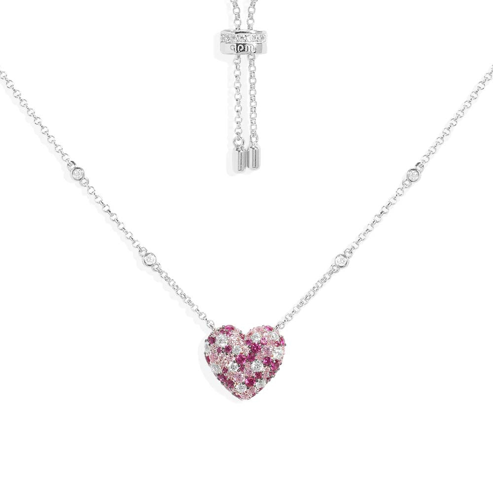 Small Fuchsia Heart Adjustable Necklace - APM Monaco
