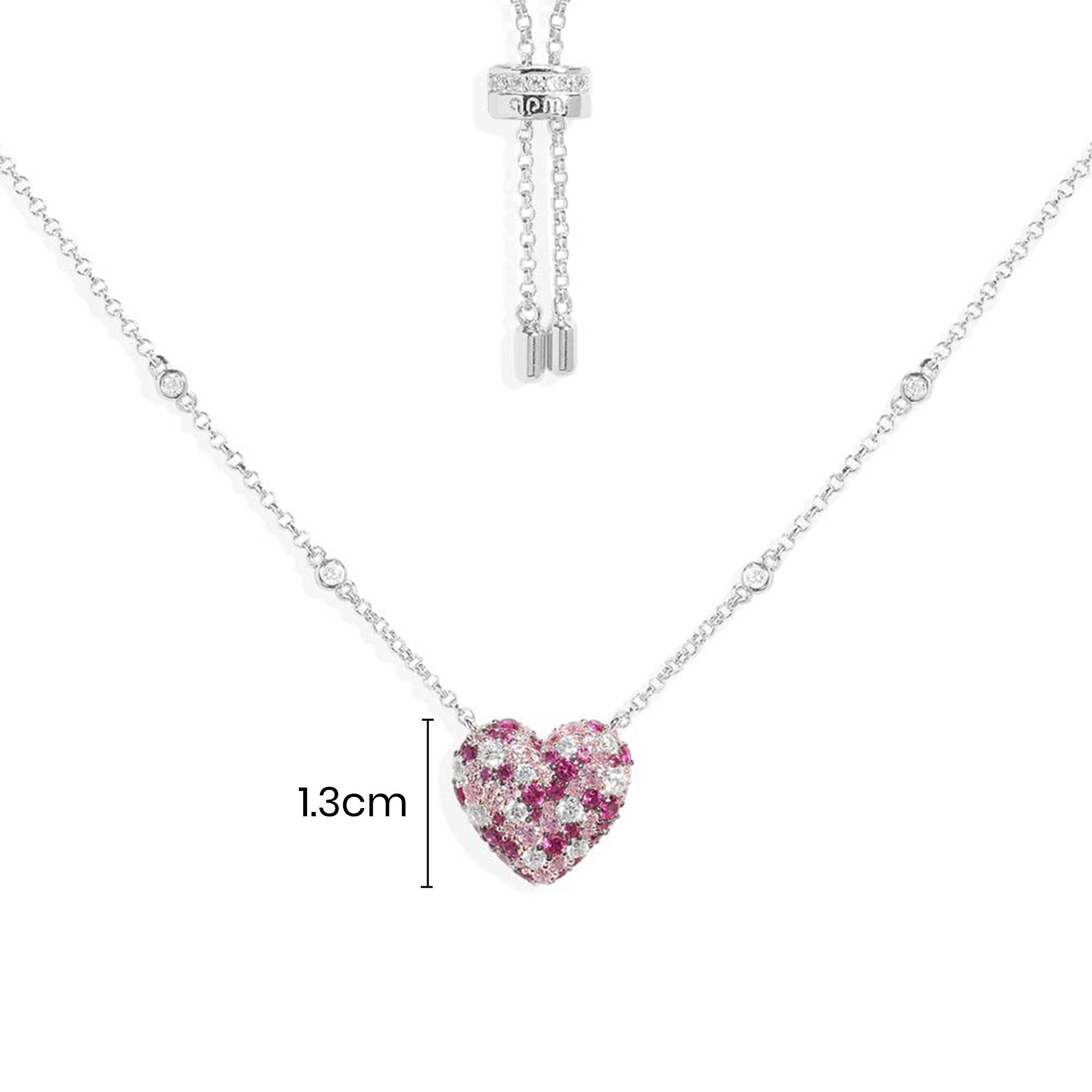 Small Fuchsia Heart Adjustable Necklace - APM Monaco