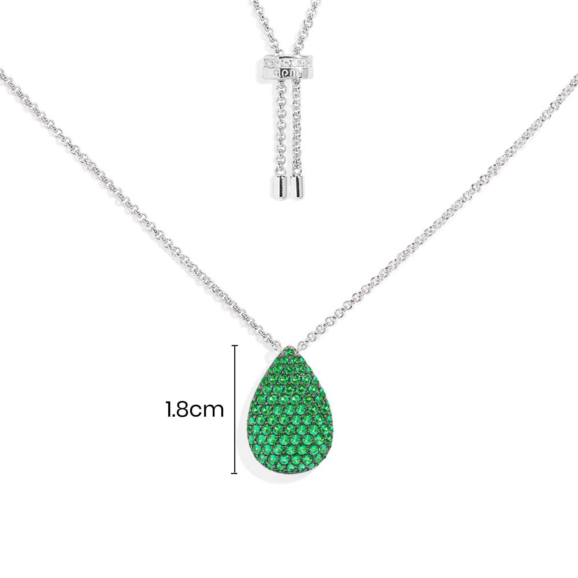 Adjustable Necklace with Green Drop - APM Monaco
