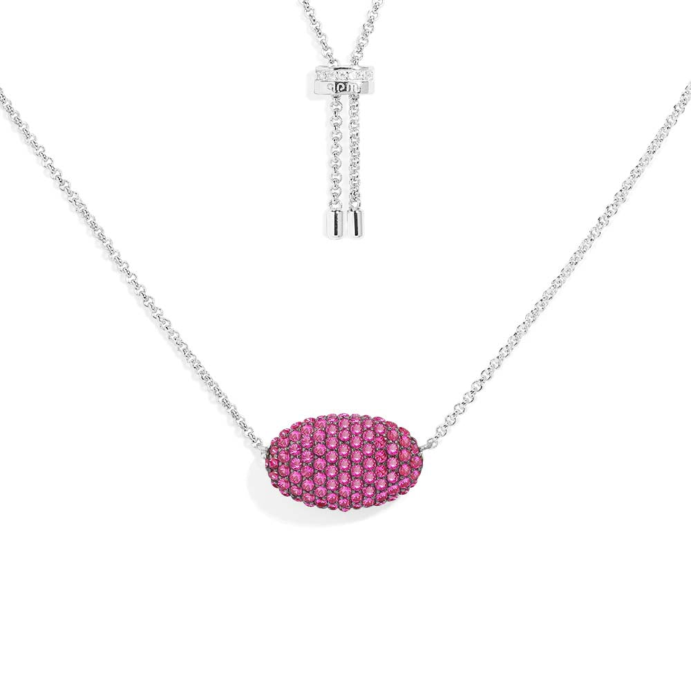 Fuchsia Oval Adjustable Necklace - APM Monaco