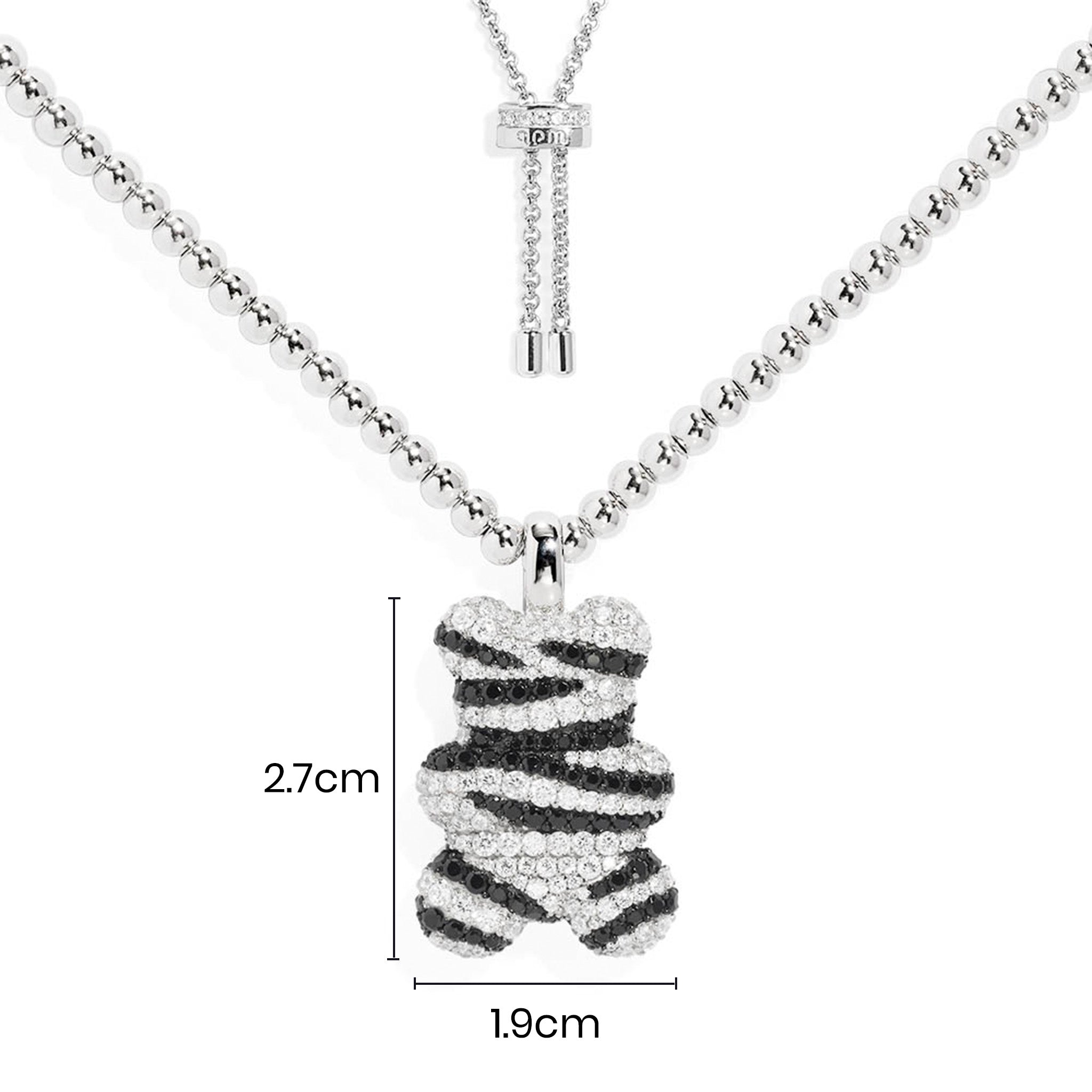 XL Wild Yummy Bear Adjustable Necklace with Beads - APM Monaco