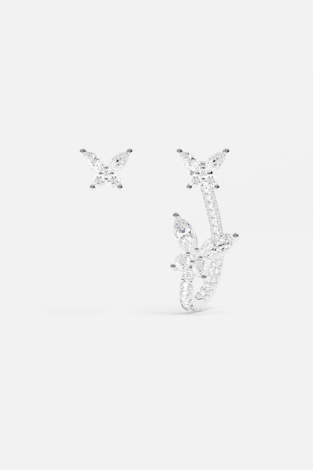 APM Monaco Asymmetric Butterfly Earrings in Silver