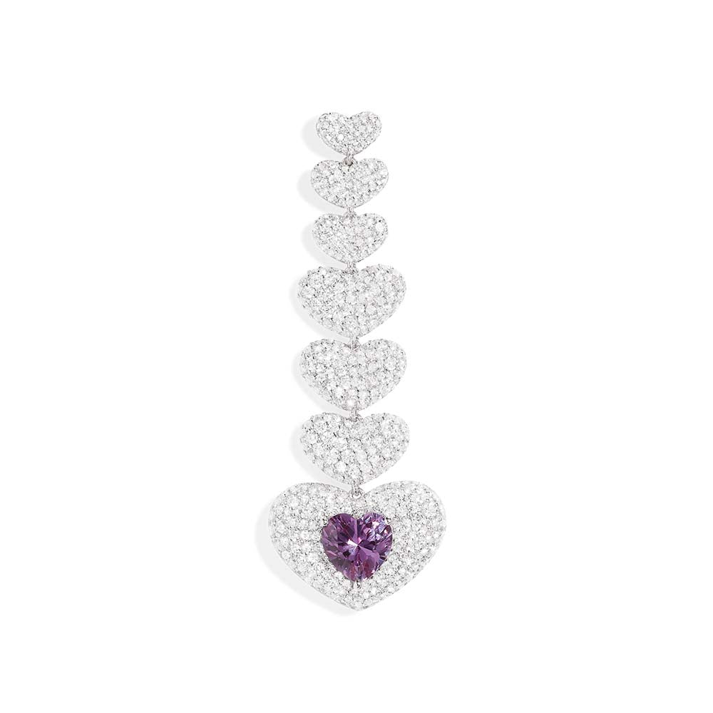 Single Purple Heart Earring - APM Monaco