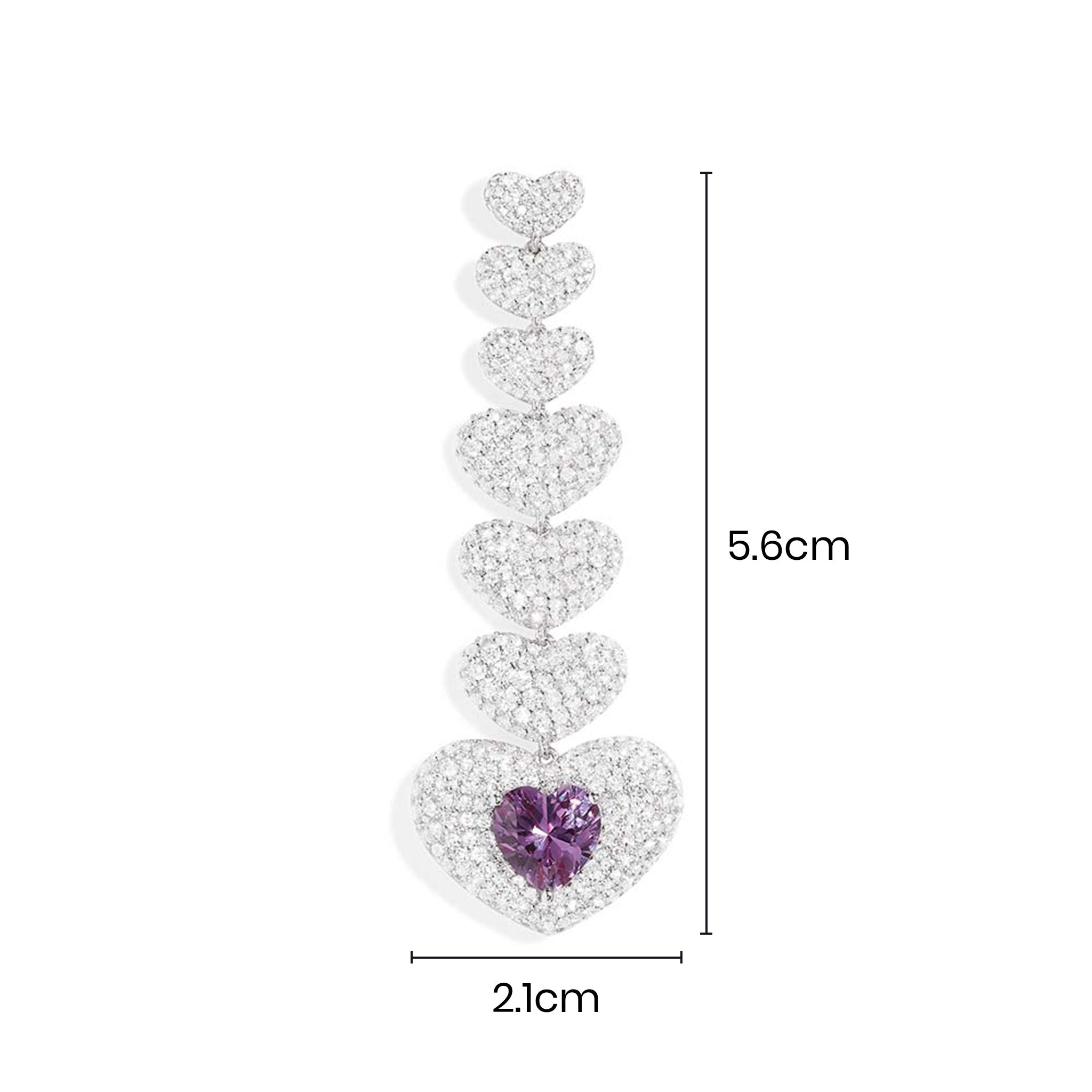 Single Purple Heart Earring - APM Monaco