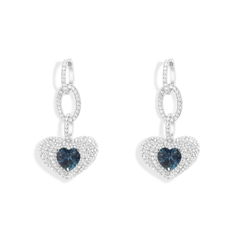 Blue Heart Chain Earrings - APM Monaco