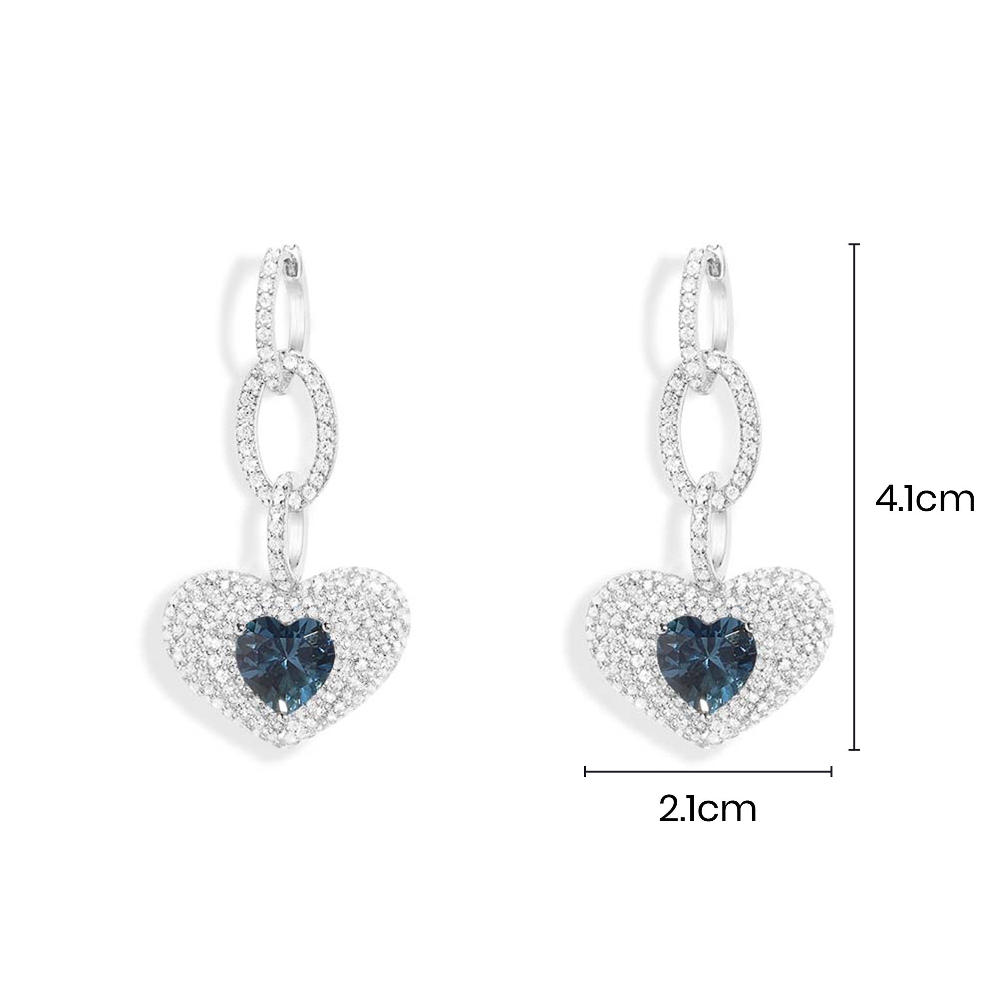 Blue Heart Chain Earrings - APM Monaco