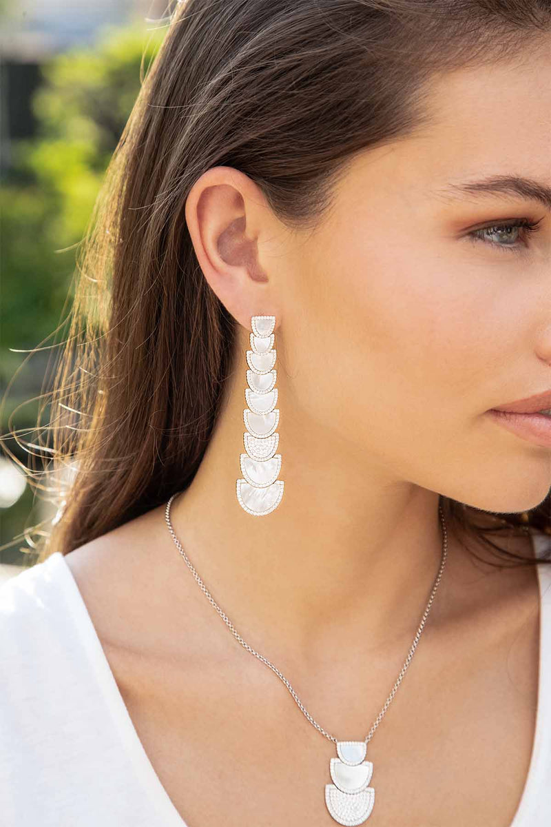 Long Half Moon Earrings with Nacre APM Monaco