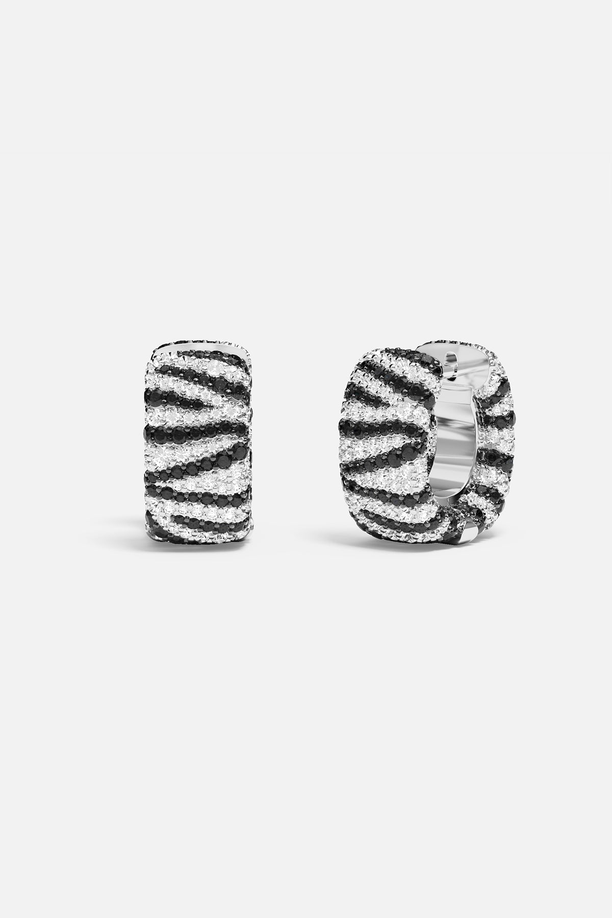 APM Monaco Zebra Hoop Earrings in Silver