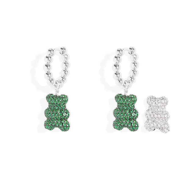 Baby Mint Yummy Bear Hoop Earrings APM Monaco