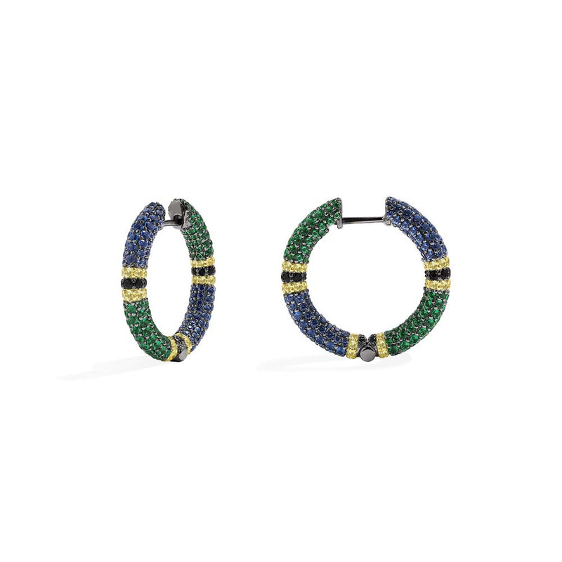 Multicolor Pavé Hoop Earrings Apm Monaco