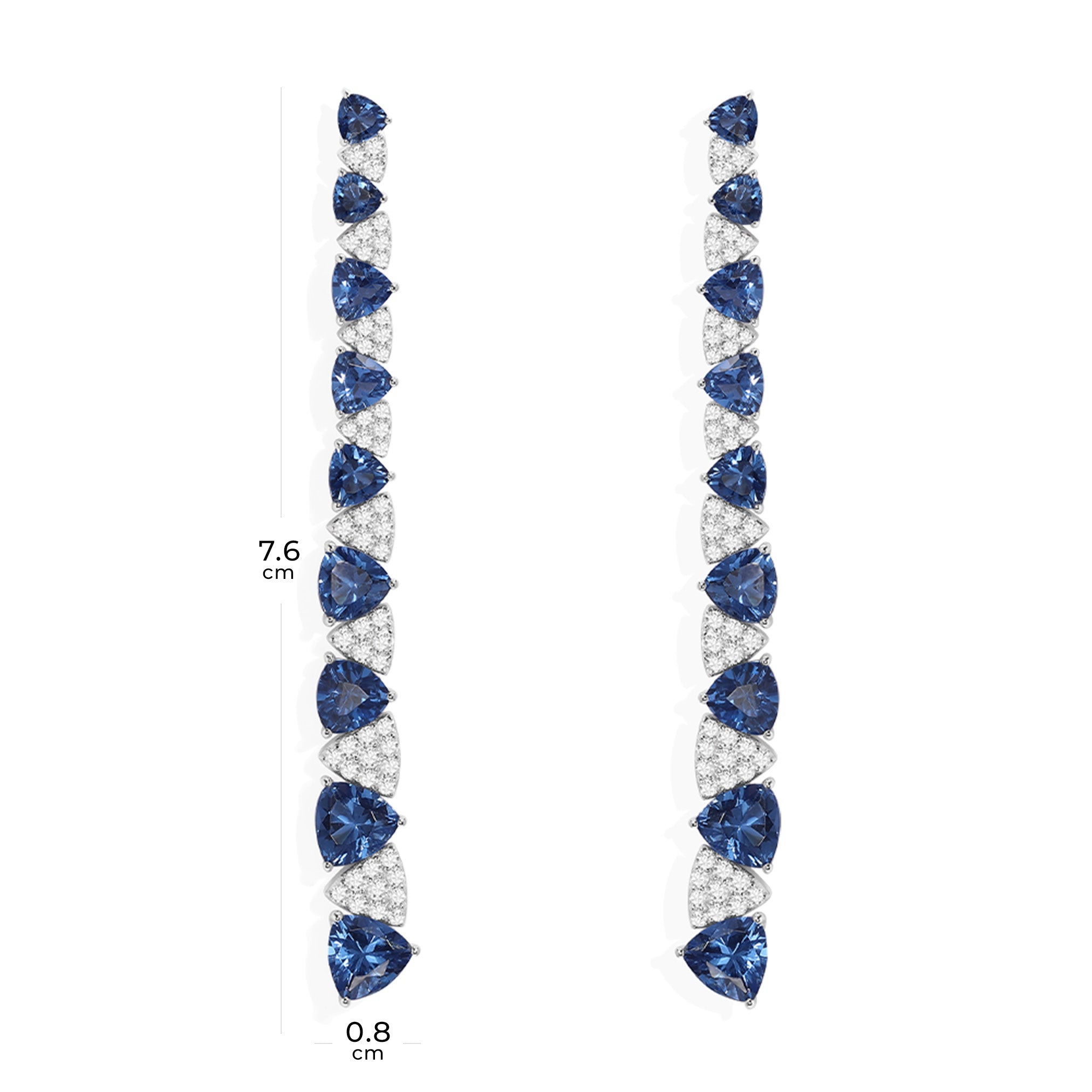 White & Blue Triangle Drop Earrings - APM Monaco