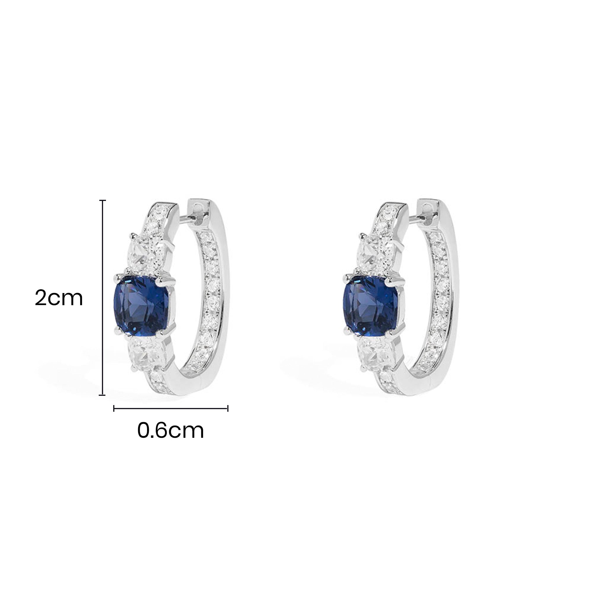 Blue Square Pavé Hoop Earrings - APM Monaco