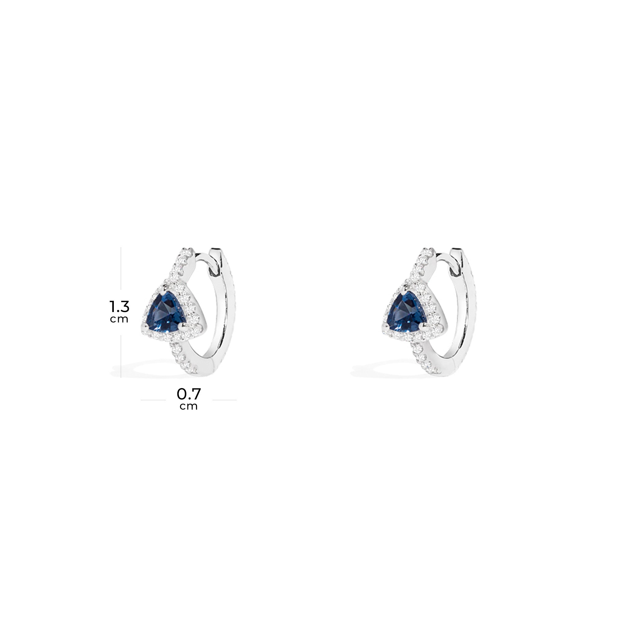 Blue Triangle Pavé Hoop Earrings - APM Monaco