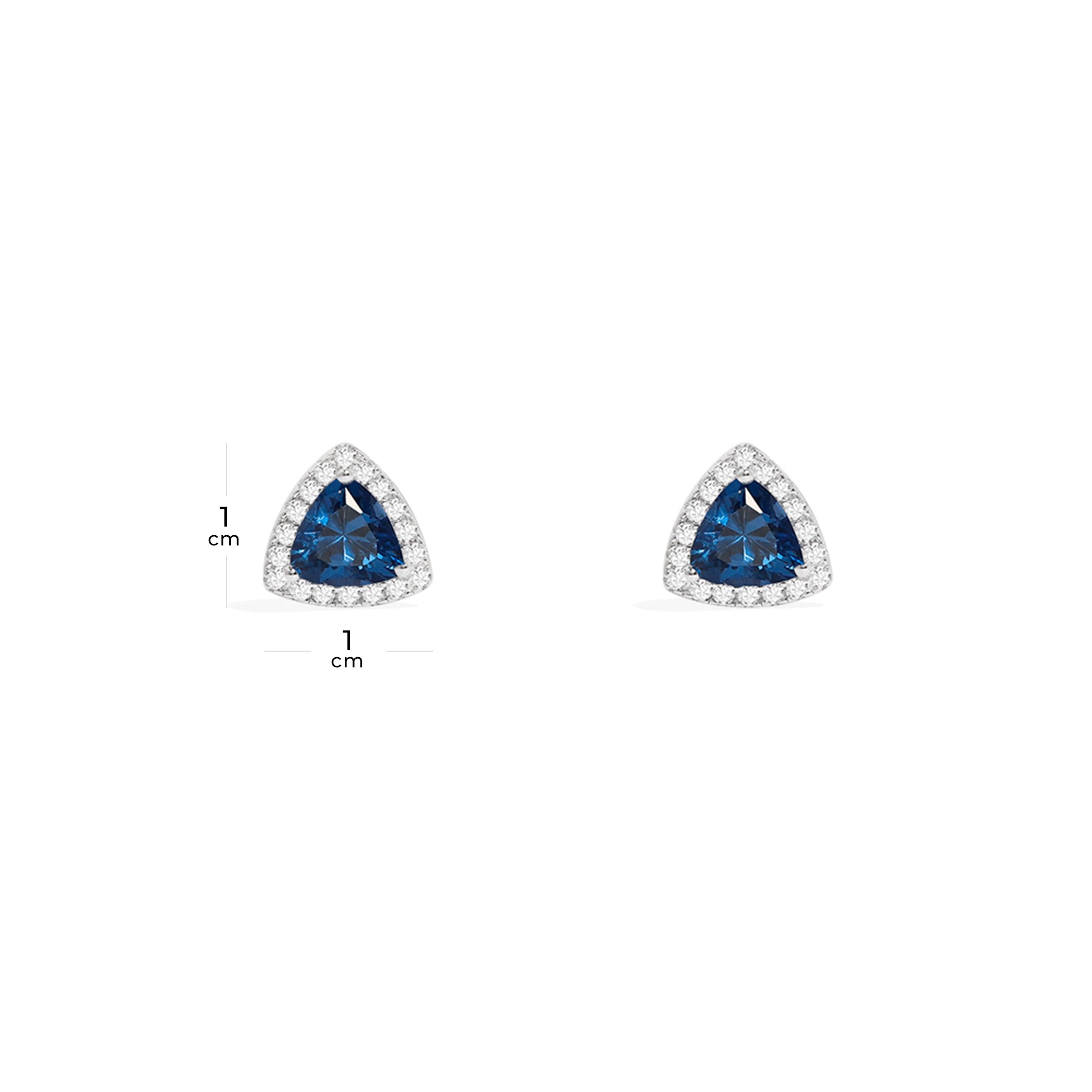 Blue Triangle Pavé Stud Earrings - APM Monaco
