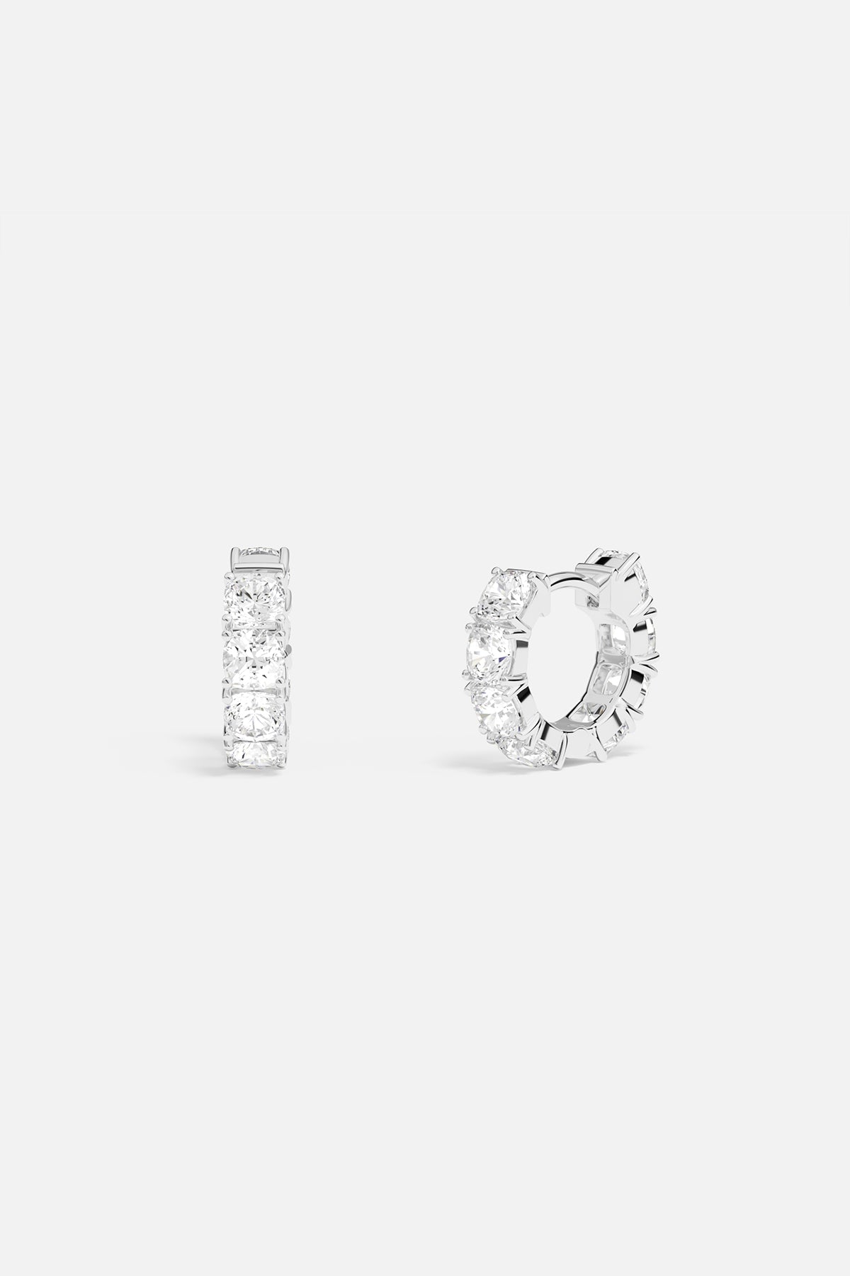 APM Monaco Square Huggie Earrings in Silver