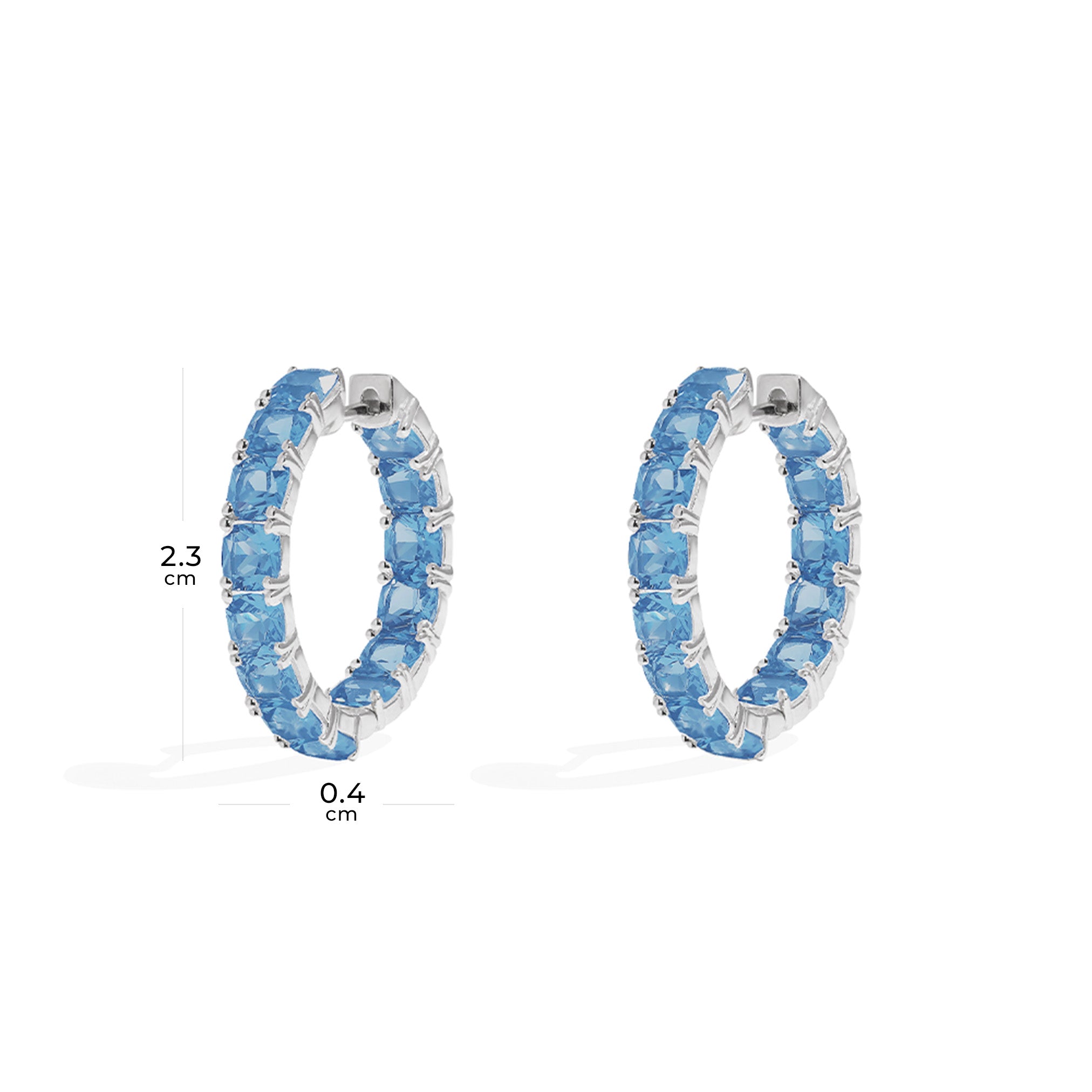 Lagoon Blue Square Hoop Earrings - APM Monaco