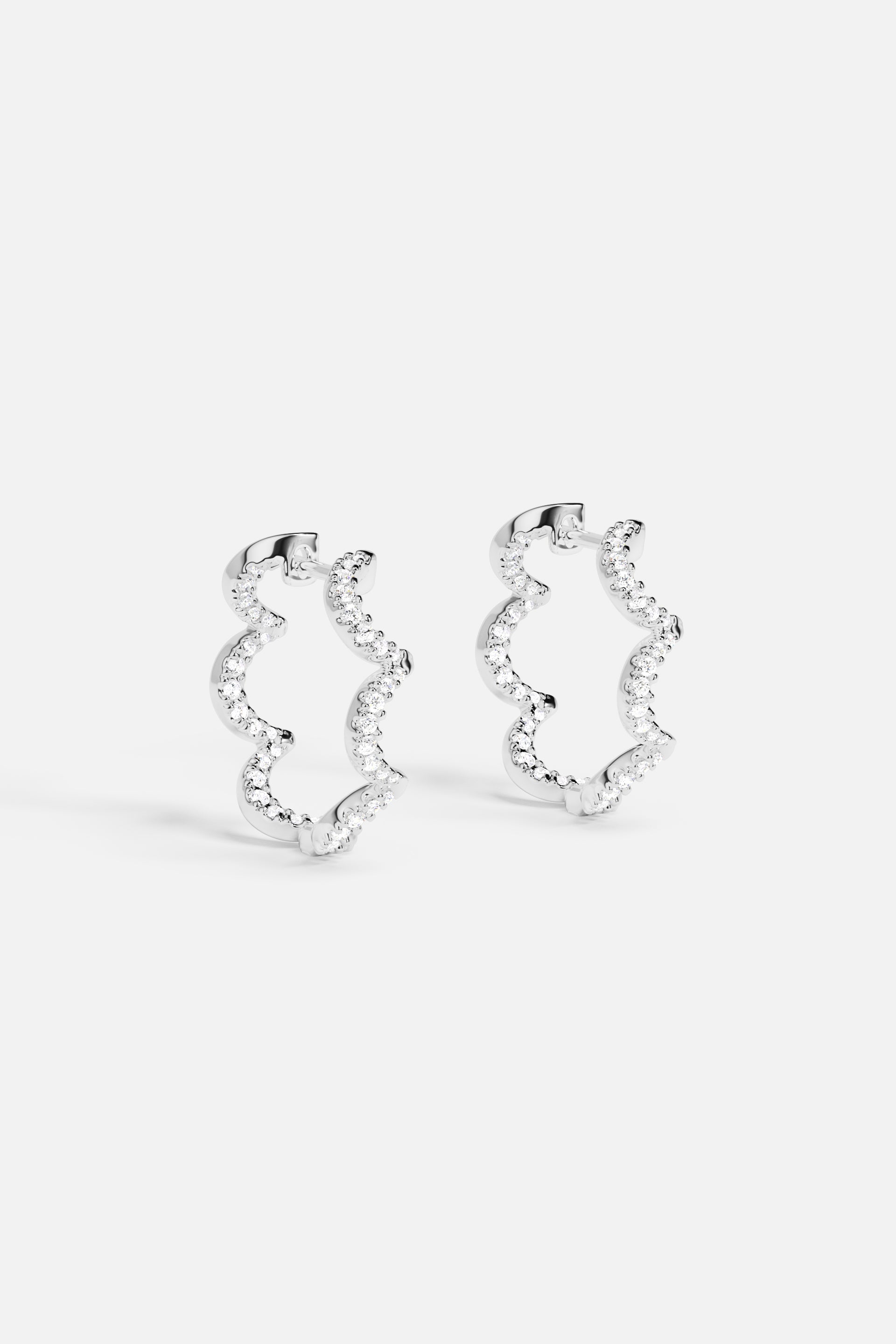 Wavy Silver Hoop Earrings - Small