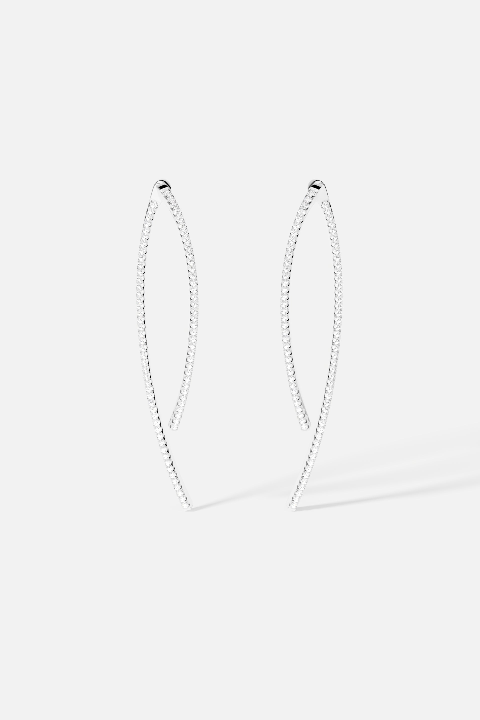 Boucles d'Oreilles Géométriques Longues - Argent