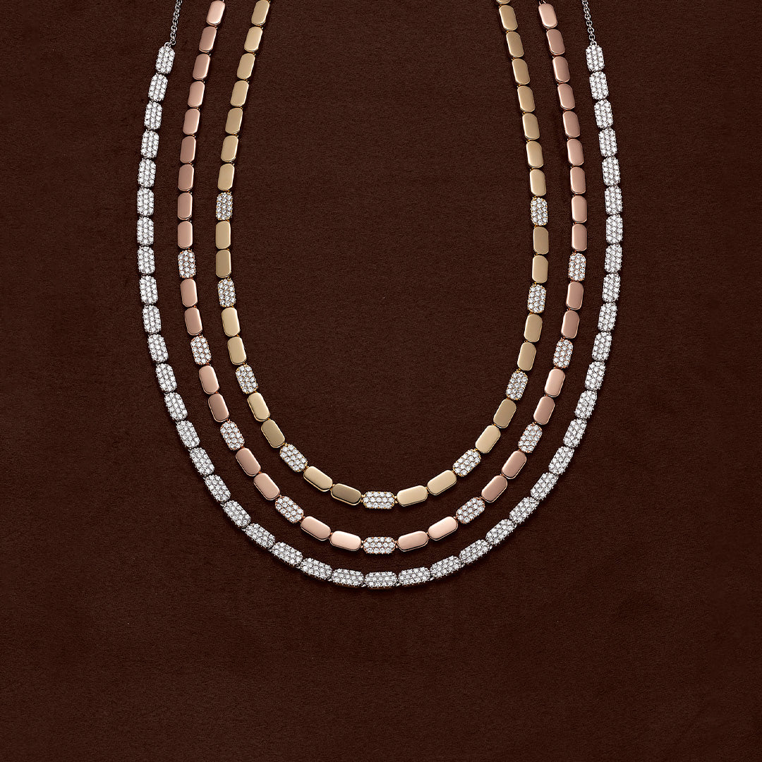 APM Monaco Collection Automne Pave Necklaces