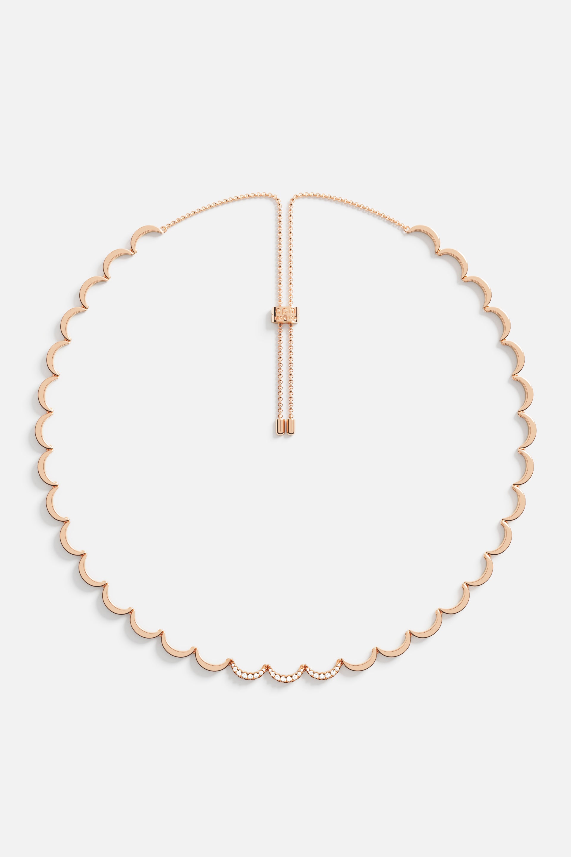 Wavy Rose Gold Adjustable Necklace