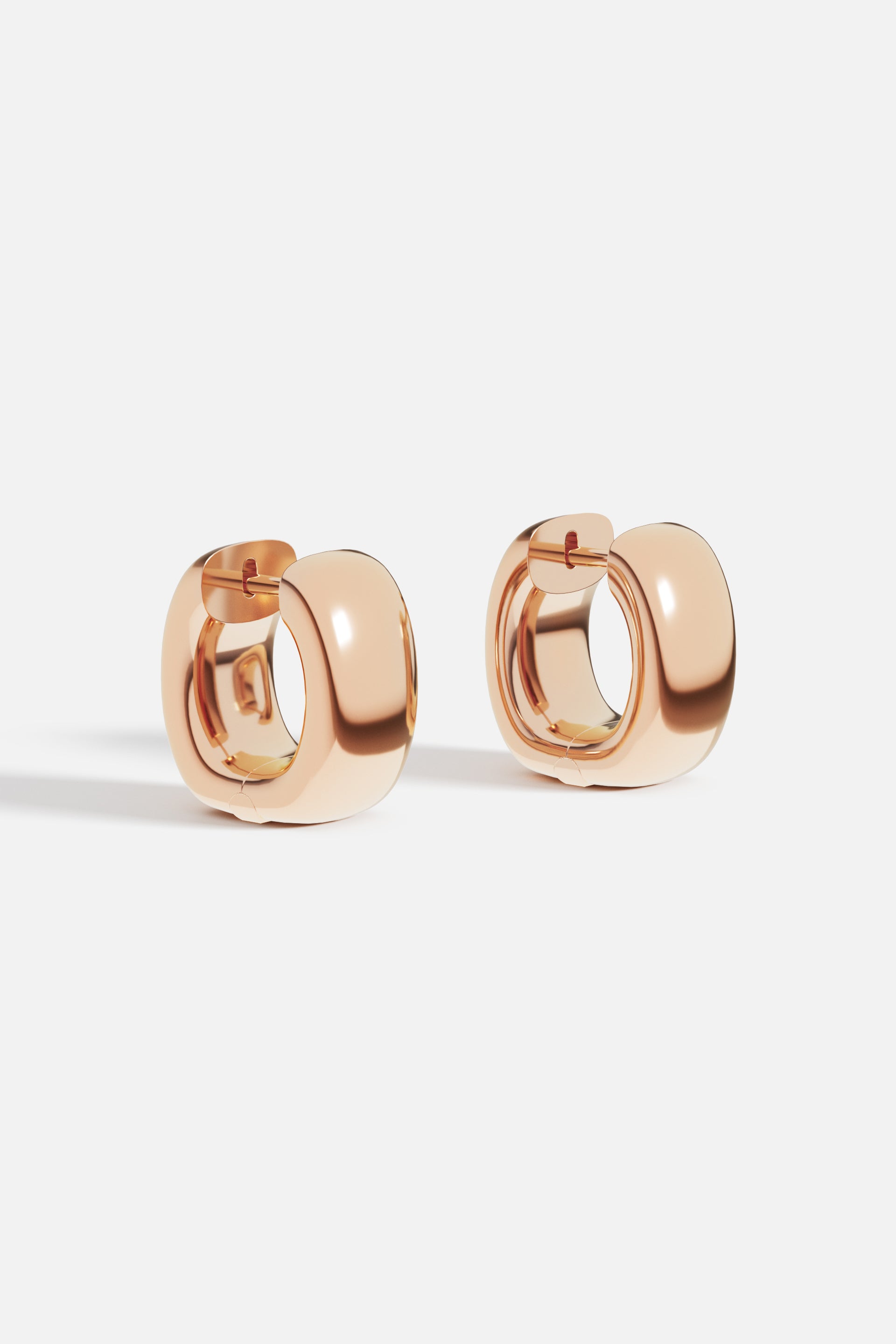 Chunky Rose Gold Huggie Earrings