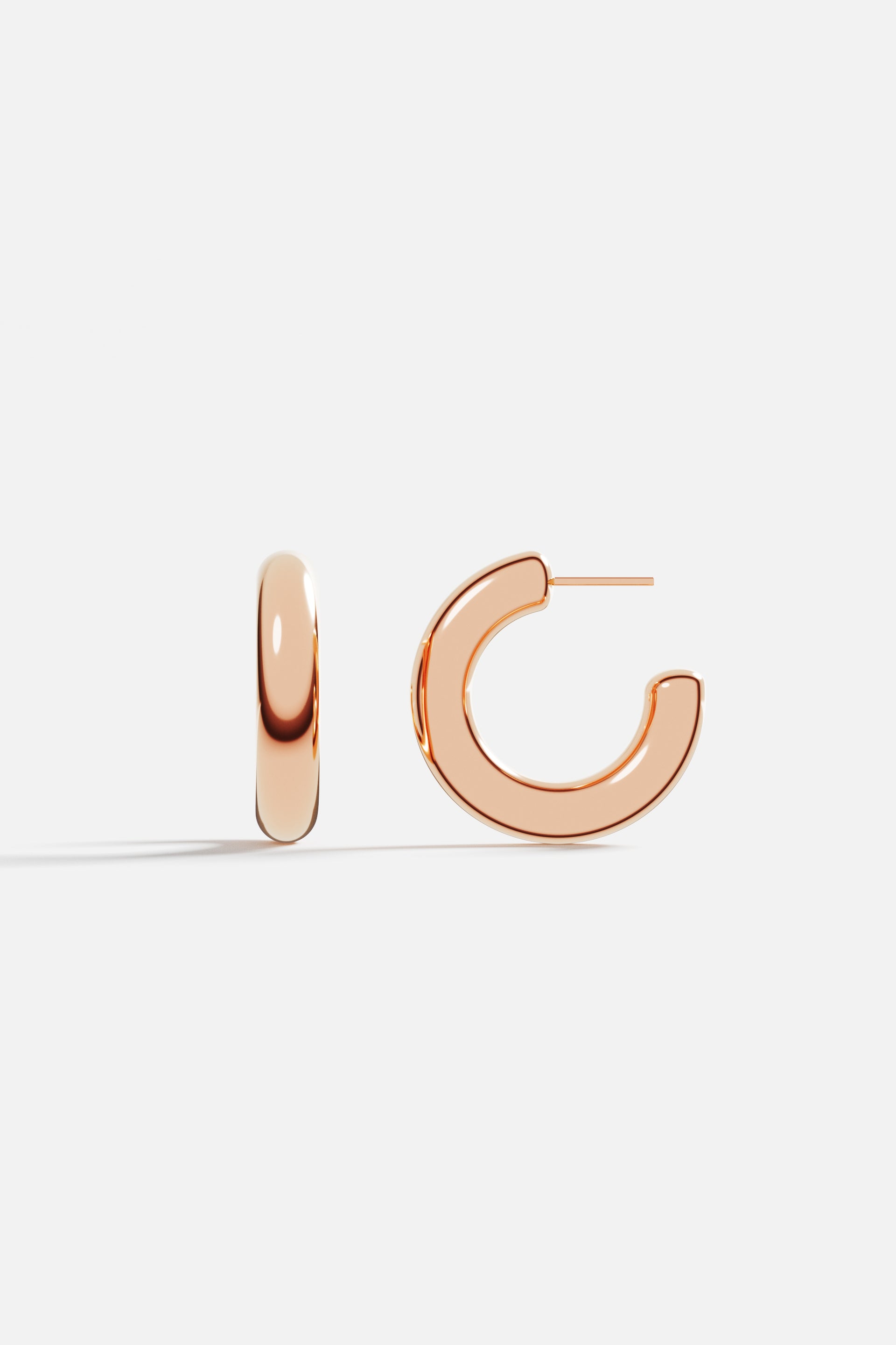 Bold Rose Gold Hoop Earrings - Large