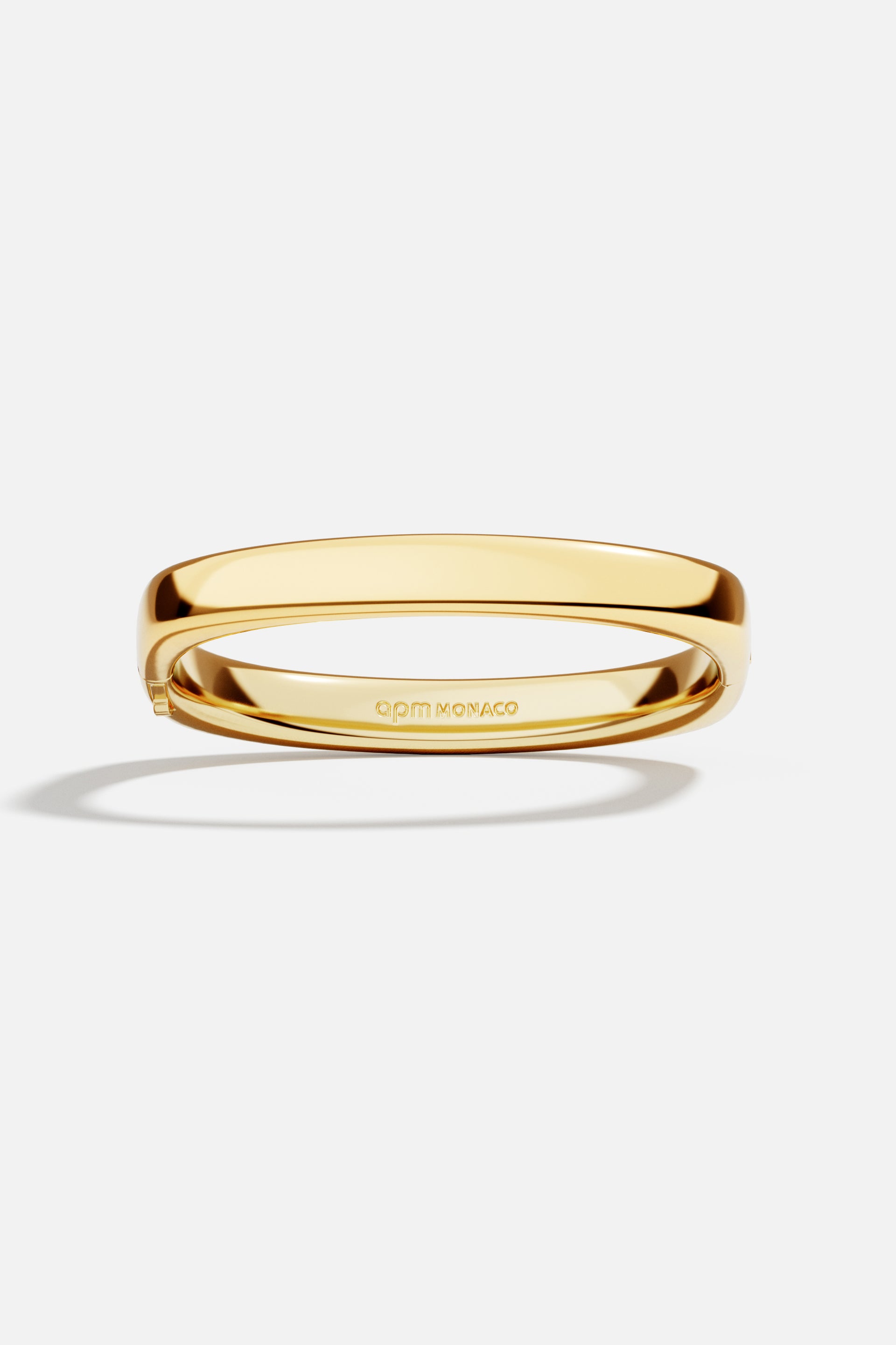 APM Monaco Bold Gold Square Bangle in Yellow Gold