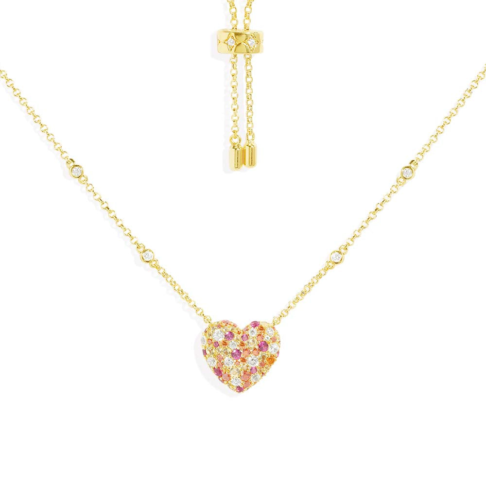 Small Multicolor Heart Adjustable Necklace - APM Monaco