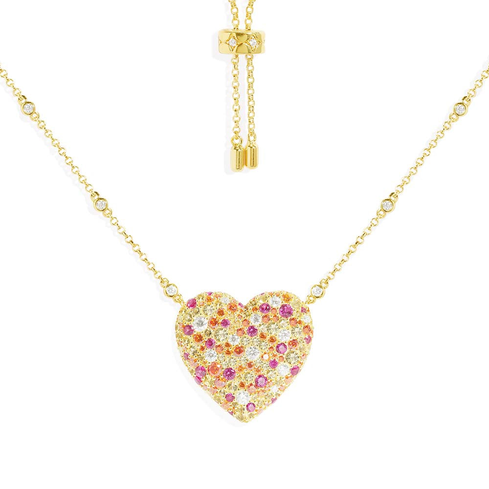 Multicolor Heart Adjustable Necklace - APM Monaco