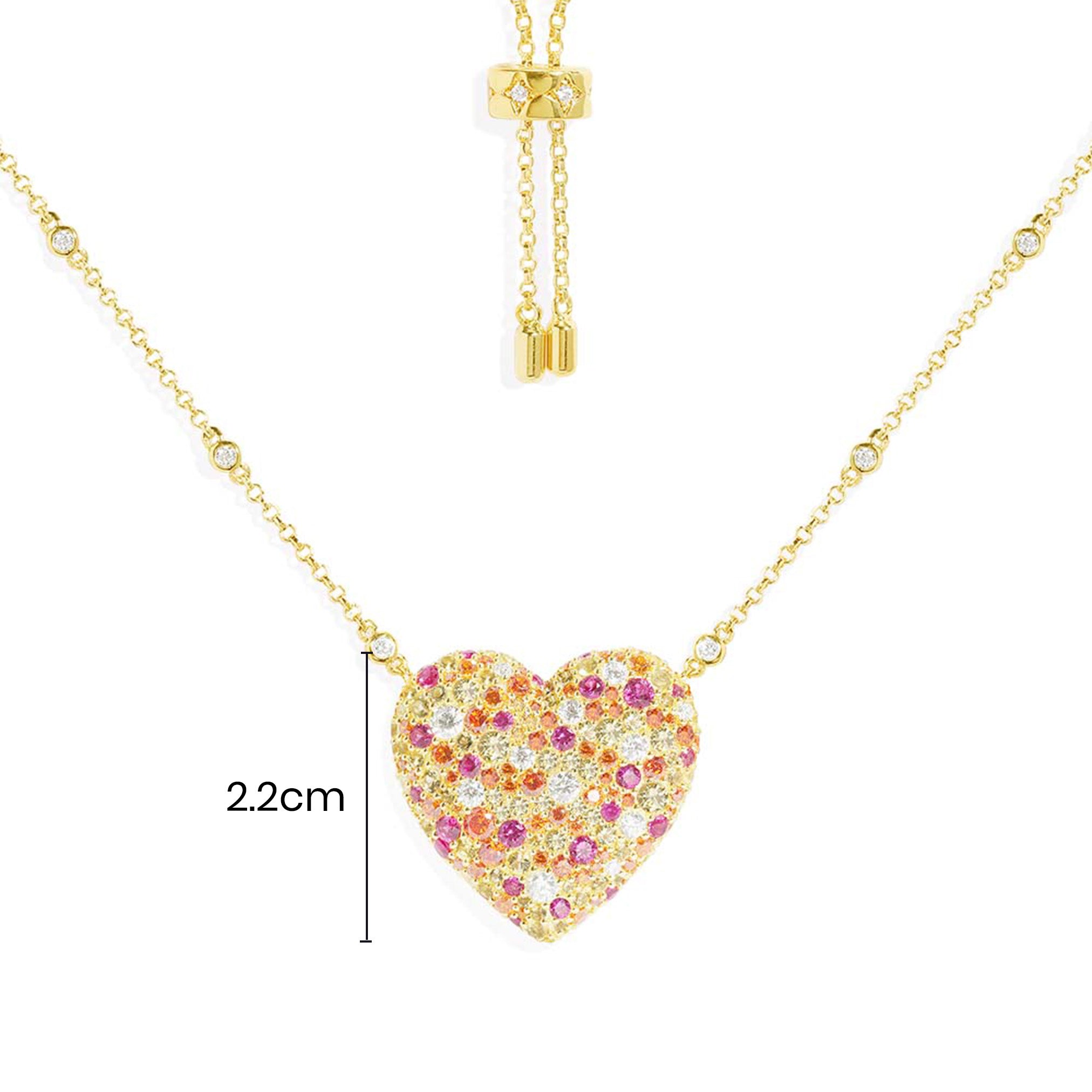 Multicolor Heart Adjustable Necklace - APM Monaco